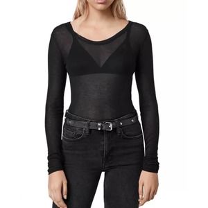 AllSaints Francesco Ramskull Sheer Tee - size S
